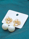 Lux Jewel Gold Crystal Flower with Balls Earrings – Sparkling Elegance for Every Occasion